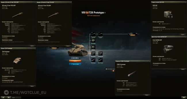 Изменения прокачиваемой техники на общем тесте 1.28.1 в World of Tanks. Часть 3/4