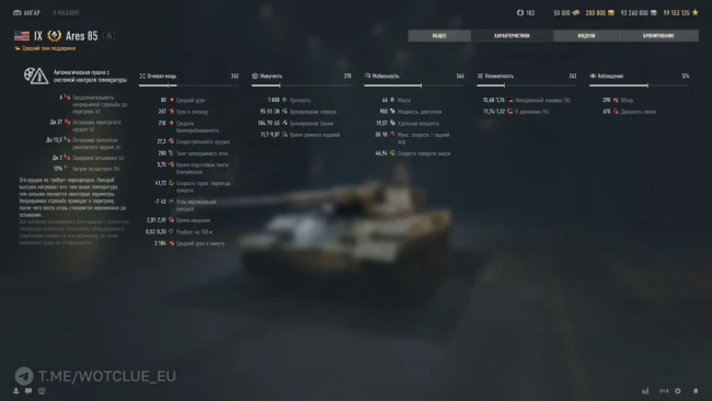 ТТХ танка Ares 85 из обновления 2.1.1 в World of Tanks ТТХ танка Ares 85 из обновления 2.1.1 в World of Tanks