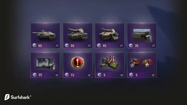 Магазин жетонов Surfshark: смотрите 5-й сезон СТЛН и получайте награды в World of Tanks Магазин жетонов Surfshark: смотрите 5-й сезон СТЛН и получайте награды в World of Tanks