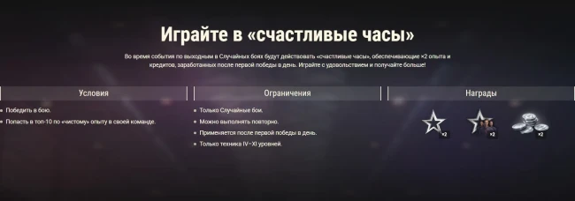 Вторую неделю подряд «Счастливые часы» в World of Tanks